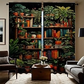 olcso Függönyök és drapériák-2 darabos növényi bonsai mintás függöny szett polcokon, alkalmas dolgozószobába, konyhába, nappaliba, kollégiumi rúdtáskákba, hálószobába, kiegészítőkbe, szobadekorációba és lakberendezési mennyezeti