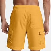 economico Pantaloncini casual-Per uomo Pantaloncini cargo Shorts Pantaloncini Estivi Coulisse Elastico in vita Multi-tasche Semplice Comodità Indossabile Lunghezza al ginocchio All&#039;aperto Sport Quotidiano Moda Casual Nero Bianco