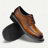 levne Klasické Společenské Boty-Pánské leštěné hnědé kožené nazouvací boty – elegantní a pohodlná obuv na večerní večírky, společenské tance a slavnostní události