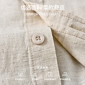 cheap Cotton Linen Shirt-Men&#039;s Shirt Linen Shirt Casual Shirt Button Up Shirt Cotton Shirt Plain Vacation Hawaiian White Navy Blue Blue Beige Long Sleeve Lapel Spring Fall Clothing Apparel Button-Down