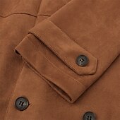 お買い得  メンズトレンチコート-男性用 サマージャケット トランジションジャケット トレンチコート バケーション 日常 春 秋 ポリエステル ソフト アウターウェア 衣類 ファッション クラシック 平織り ポケット ラペル ダブルブレスト