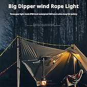cheap Battery String Lights-1 Pc Outdoor Camping Rope Light – Waterproof Camping Luminous Wind Rope, 5M/16.4FT, 3 Lighting Modes, Windproof Canopy Tent Rope with AA Battery Box, Perfect for Outdoor Atmosphere Lighting