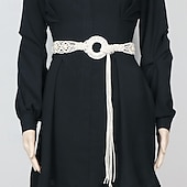 preiswerte Gürtel-Damen Gürtel Polyester Schwarz Kamel Beige Taillengürtel Straße Täglich Einfarbig