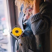 billige Kunstige planter og blomster-Solsikkekjede gave til henne med smykkeskrin med skuff, minneboks med beste ønsker, bursdagsgave til kvinner, jenter, mamma, venner