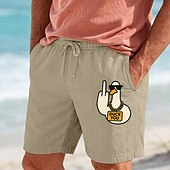economico Vacanza-Per uomo Shorts Pantaloncini Estivi Shorts da Spiaggia Coulisse Elastico in vita Stampato Grafico Animale Comodità Traspirante Corto All&#039;aperto Casuale Quotidiano Vacanza Hawaiano Bianco Verde