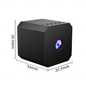 abordables Cámaras de red IP de interiores-Mini cámara de seguridad WiFi para interiores: cámara de vigilancia HD con visión nocturna y gran angular para el hogar, monitor de mascotas y bebés.