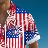  Independence Day Men's American US Flag 4th of July U.S. 250th Anniversary Patriotic Shirt Summer Shirt Button Up Shirt Short Sleeve Fashion Casual Holiday Summer Spring Turndown 3D Print Collared