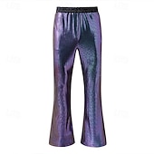 economico pantaloni casual-Per uomo Pantaloni da discoteca Pantaloni Pantaloni casual Paillettes Tasca Elastico in vita Semplice Comodità Feste Palcoscenico Luci da discoteca Vintage Glitter Argento Rosso Micro-elastico