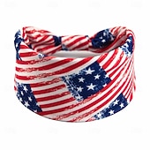 preiswerte Haarstyling-Zubehör-Stirnbänder mit amerikanischer Flagge für Frauen, patriotisches gedrehtes Haarband in Rot, Weiß und Blau, dehnbares, sportliches Haar-Accessoire für den Unabhängigkeitstag der USA, den Gedenktag