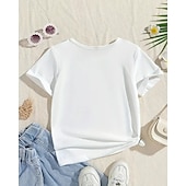 cheap Girl&#039;s 3D Animals-Girls&#039; 3D Butterfly T shirt Tee Short Sleeve Summer Spring Fashion Basic Kids 4-12 Years Crew Neck Outdoor Casual Daily Regular Fit