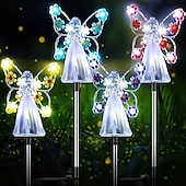 cheap Pathway Lights &amp; Lanterns-1/2 Pcs Solar Angel Lights Garden Pile Light LED Angel Solar Landscape Lawn Light for Cemetery Grave Memorial Gift Christmas Lawn Yard Walkway Landscape Decoration