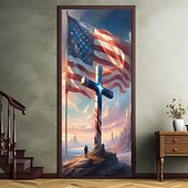 olcso július 4-e-Július 4-i ajtódekorációk Ajtóborítások Függetlenség Napja Amerikai Patrióta Sas Ajtó Tapeszti Ajtófüggöny Dekoráció Háttér Belső/Külső Ajtó Banner Elülső Ajtó Farmházhoz