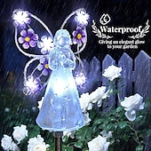 cheap Pathway Lights &amp; Lanterns-1/2 Pcs Solar Angel Lights Garden Pile Light LED Angel Solar Landscape Lawn Light for Cemetery Grave Memorial Gift Christmas Lawn Yard Walkway Landscape Decoration