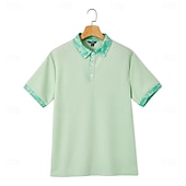 economico Polo Classico da Uomo-Per uomo Testurizzato Maglia da golf Affari Casuale Classico Manica Corta Moda Moderno Tinta unica Hawaii Bottoni Estate Primavera Vestibilità regolare Nero Bianco Verde Cachi Testurizzato
