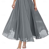preiswerte Bodenlänge-A-Linie Brautmutterkleid Elegant V Ausschnitt Bodenlang Polyester Kurzarm mit Einfarbig 2025