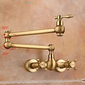 economico Rubinetti per lavello-Rubinetto da cucina - Monocomando due fori Galvanizzato Riempitore di Pentole Set centrale Retrò Vintage Kitchen Taps