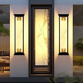 cheap Outdoor Wall Lights-LED Outdoor Wall Light Warm White 75cm  IP65 Modern Sconces Wall Lighting Patio Light Fixture Black Rectangle Lights Marble Wall Lamp for Courtyard,Porch,Garage