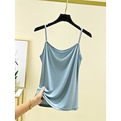 ieftine Top simplu-Pentru femei Camisole Tank Top Culoare solidă Zilnic Fără manșon Stil Nautic Topuri obișnuite Zilnic Fără Spate Albastru Deschis Gri Fier Albastru denim Verde matcha Negru Vară