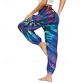 cheap Bottoms-Retro Vintage Boho 1970s Harem pants Yoga Pants Hippie Tie Dye Smocked Waist Rainbow Fancy Dress Women's Halloween Carnival Pride Parade Pride Month Festival Adults' Pants