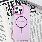 cheap iPhone Cases-Magnetic Phone Case for iPhone 16/15/14/13/12 Pro Max/Plus – Translucent PC Back Cover, MagSafe Compatible, Magnetic Adsorption, Wireless Charging Support