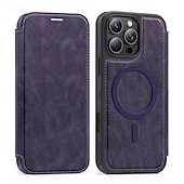 cheap iPhone Cases-Phone Case For Apple AirTag iPhone 16 Pro Max Plus iPhone 15 14 Pro Max Plus iPhone 13 12 Pro Max Magnetic Adsorption Flip Cover Support Wireless Charging Card Slot Shockproof TPU PC PU Leather
