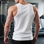 cheap Tank Tops-Men&#039;s Tank Top Vest Top Undershirt Sleeveless Shirt Sleeveless Crew Neck Summer Plain Fashion Designer Basic Classic Vacation Street Going out Black White Wine Top Tee for Men
