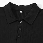 preiswerte Urlaub-Herren Waffel-Poloshirts Golfshirt Arbeit Lässig Revers Kurzarm Basic Modern Einfach Knöpfe Sommer Normale Passform Schwarz Weiß Khaki Waffel-Poloshirts
