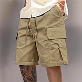 billige Klassisk-Herre Cargoshorts Outdoor Shorts Joggeshorts Casual shorts Shorts til turbruk Elastisk midje Multi lomme عادي Fukttransport Anvendelig Knelengde utendørs Avslappet Daglig Ferie Mote Svart Lysegrønn