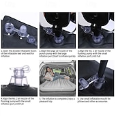 abordables Fundas de asiento para coche-Colchón inflable portátil para viajes en SUV, colchón inflable para coche, colchón para acampar con 2 almohadas, cojín para acampar al aire libre.