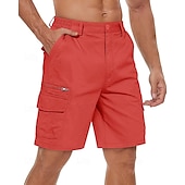 economico Classico-Per uomo Pantaloncini cargo Shorts Pantaloncini Estivi Elastico in vita Multi-tasche Tasca con Patta Semplice Comodità Indossabile Lunghezza al ginocchio All&#039;aperto Sport Quotidiano Moda Casual Nero