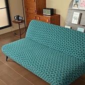 ieftine Cuvertură Canapea-huse de canapea, husă futon pentru canapea extensibilă fără brațe, husă elastică pentru canapea extensibilă fără brațe, model jacquard din spandex, caracteristică elastică pentru canapea extensibilă pliabilă