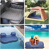 baratos Capas para bancos de automóveis-cama de carro inflável &amp;colchão de acampamento pronto para SUV, sofá de ar portátil para viagem/dormir com 2 travesseiros de ar preto