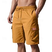 economico Classico-Per uomo Pantaloncini cargo Shorts Pantaloncini Estivi Coulisse Elastico in vita Multi-tasche Semplice Comodità Indossabile Lunghezza al ginocchio All&#039;aperto Sport Quotidiano Moda Casual Nero Giallo