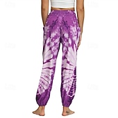 cheap Bottoms-Retro Vintage Boho 1970s Harem pants Yoga Pants Hippie Tie Dye Smocked Waist Rainbow Fancy Dress Women's Halloween Carnival Pride Parade Pride Month Festival Adults' Pants