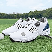economico Scarpe da Golf da Uomo-scarpe da golf da uomo bianche e blu con tomaia in mesh traspirante: comfort e stabilità di alta qualità per gli appassionati di golf