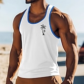 cheap Tank Tops-Men&#039;s Tank Top Vest Undershirt Sleeveless Shirt Sleeveless U Neck Scoop Neck Summer Solid Color Plain Fashion Classic Comfortable Color Block Street Casual Sports Black White Red Top Tee for Men