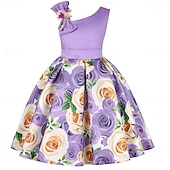 cheap Party Dresses-Kids Girls&#039; Party Dress Graphic Sleeveless Performance Special Occasion Princess Polyester Party Dress Summer Spring kids Multicolor Yellow Light Green