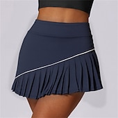 cheap Women&#039;s Skirts &amp; Skorts-US Open Women&#039;s Tennis Skirts with Shorts Pleated Side Pockets Quick Dry Tennis Golf Pickleball Solid Colored Skort Black White Navy Blue Tennis Clothing