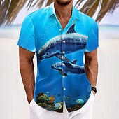 tanie Druk oceaniczny-vaquita by vincent hie męska koszula z nadrukiem zwierzęcym wieloryb zapinana na guziki z krótkim rękawem designerska koszula limitowana edycja artystyczna