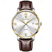 economico Orologi al quarzo-Orologio da Uomo 826 al Quarzo – Cassa in Lega Ultra Sottile Cinturino in Pelle Lancette Luminose Indicatore di Data 30M Impermeabile Stile Business Classico
