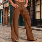 abordables Bas-Rétro Vintage Années 1970 Groovy Pantalons à pattes d'éléphant Pantalon évasé Hippie Disco Taille Normale Velours Côtelé Déguisement Homme Halloween Carnaval Festival de Musique Décontracté Quotidien