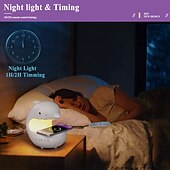 ieftine Lumini decorative-1 buc lumină de noapte mobilă cu încărcare wireless, player muzical, lumini colorate RGB, urmărește ritmul muzicii, drăguț în formă de delfin, mufă de tip C în dormitor, lumină de noapte cu funcție de
