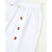 abordables Día festivo-Hombre Pantalón corto Pantalones cortos de lino Pantalones cortos de verano Pantalones cortos de playa Bolsillo Correa Cintura elástica Plano Comodidad Transpirable Corto Vacaciones Festivos Playa