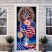 olcso július 4-e-Július 4-i Ajtódíszek Ajtóburkolatok Függetlenségi Nap Amerikai Hazafias Sas Ajtó Takaró Ajtófüggöny Dekoráció Háttér Beltéri/Kültéri Ajtószalag Elülső Ajtóra Falusi Házhoz
