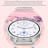 abordables Bracelets connectés-Montre connectée S6Mini pour femmes, écran AMOLED 1,32&quot;, moniteur d&#039;activité, appels Bluetooth, suivi du sommeil, déverrouillage NFC, rappel des règles, modes sport, étanchéité IP67, compatible Android et iOS.