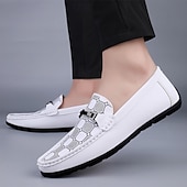 Χαμηλού Κόστους Casual loafers-ανδρικά λευκά μοκασίνια και slip-on με διακοσμητική λεπτομέρεια αλυσίδας και μαλακή επένδυση πάτου - ιδανικά για casual, επαγγελματικές και επίσημες περιστάσεις