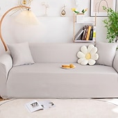 cheap Sofa Cover-Stretch Sofa Cover Slipcover Elastic Sectional Couch Armchair Loveseat 4 or 3 seater L shape Jacquard Grey Water Repellent Plain Solid Soft Durable Washable