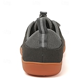 economico Sneakers da uomo-Sneakers da uomo in maglia grigia con suola arancione: scarpe casual traspiranti e leggere per spostamenti quotidiani, passeggiate e attività all&#039;aperto
