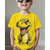 abordables Animaux 3D pour Garçon-Garçons 3D Dinosaure T-shirt Manche Courte Été Printemps Mode Basique Enfants 4-12 ans Col Rond Extérieur Occasionnel Quotidien Coupe régulière