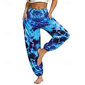 cheap Bottoms-Retro Vintage Boho 1970s Harem pants Yoga Pants Hippie Tie Dye Smocked Waist Rainbow Fancy Dress Women's Halloween Carnival Pride Parade Pride Month Festival Adults' Pants
